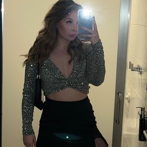 zara holiday glitter top ✨ 🪩